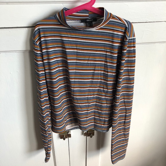 Striped, Long-Sleeve Mock-Neck Shirt - Picture 4 of 7
